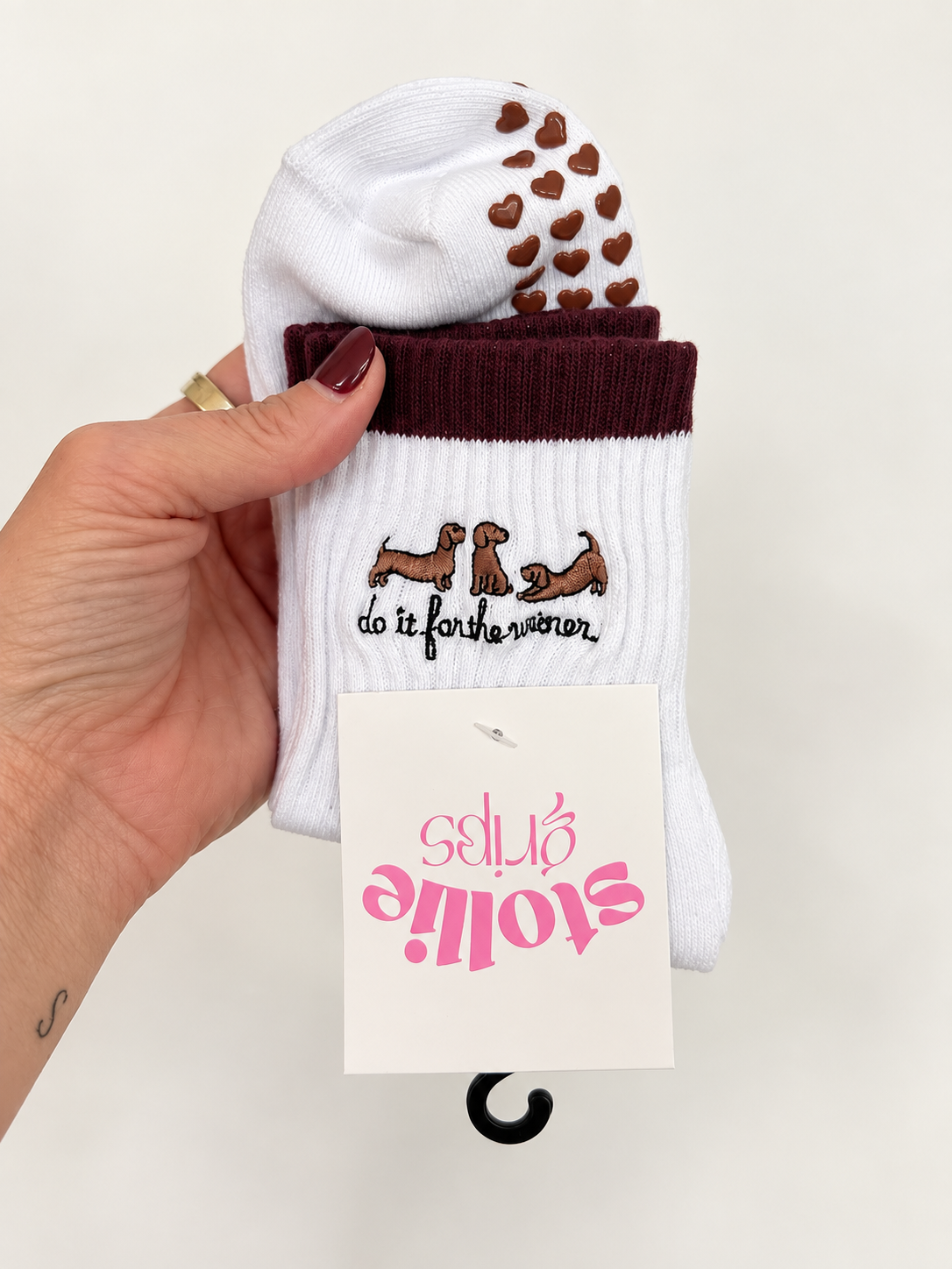 Do It for the Wiener | Dachshund Pilates Grip Socks