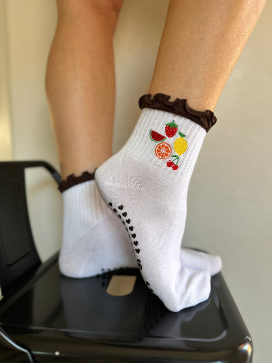PILATES GRIP CREW SOCK | TUTTI FRUITTI BABE